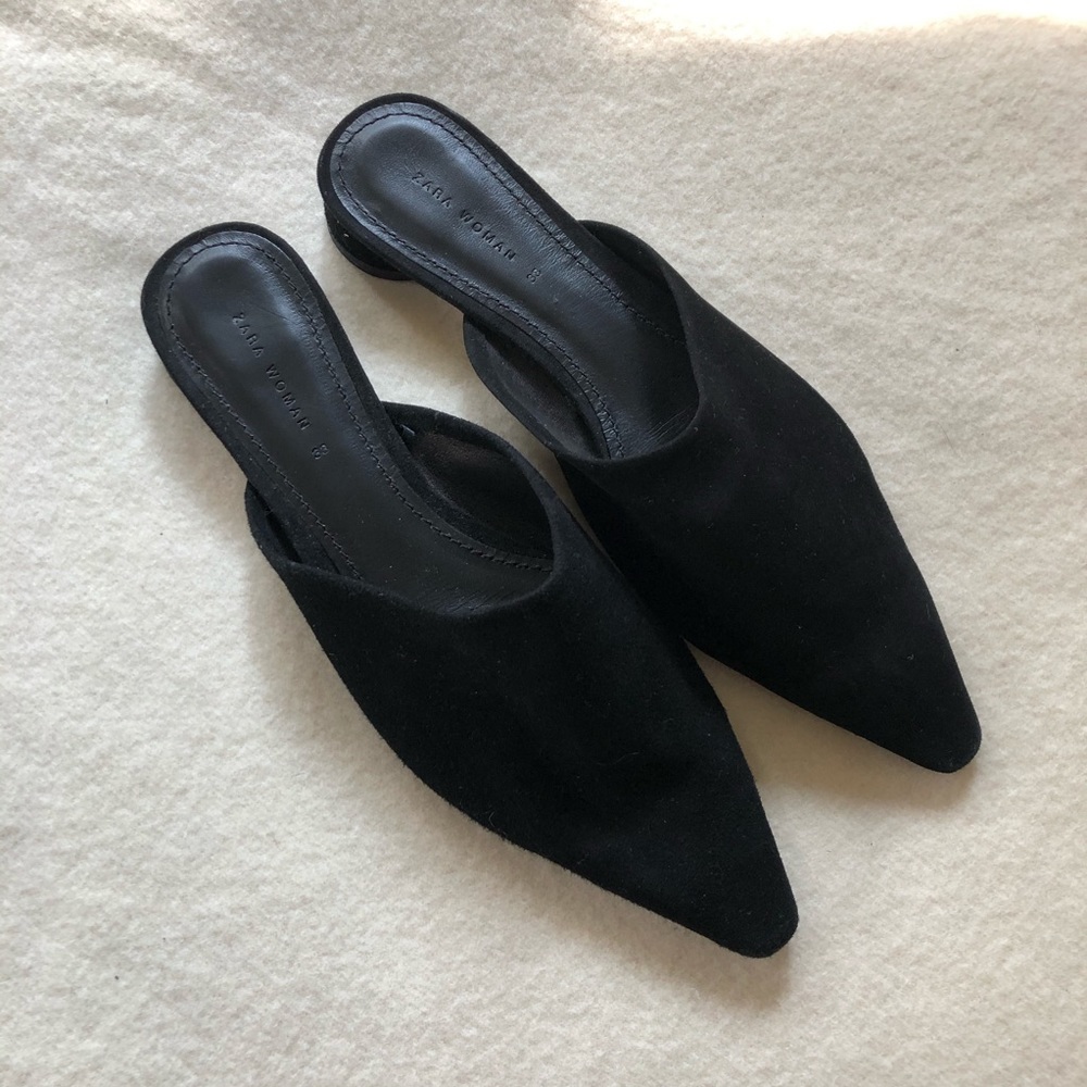 NWOT Zara Faux Suede Mules